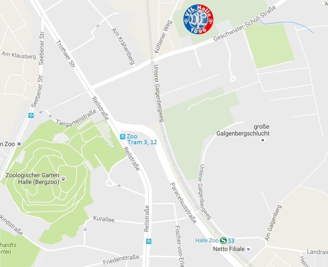 Lageplan: Anreise zum Stadion am Zoo
